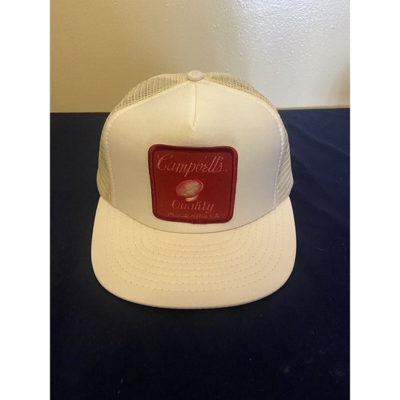 DA Other - Vintage Campbell Soup Pennsylvania Mesh White Trucker Hat Big Patch Back Broken